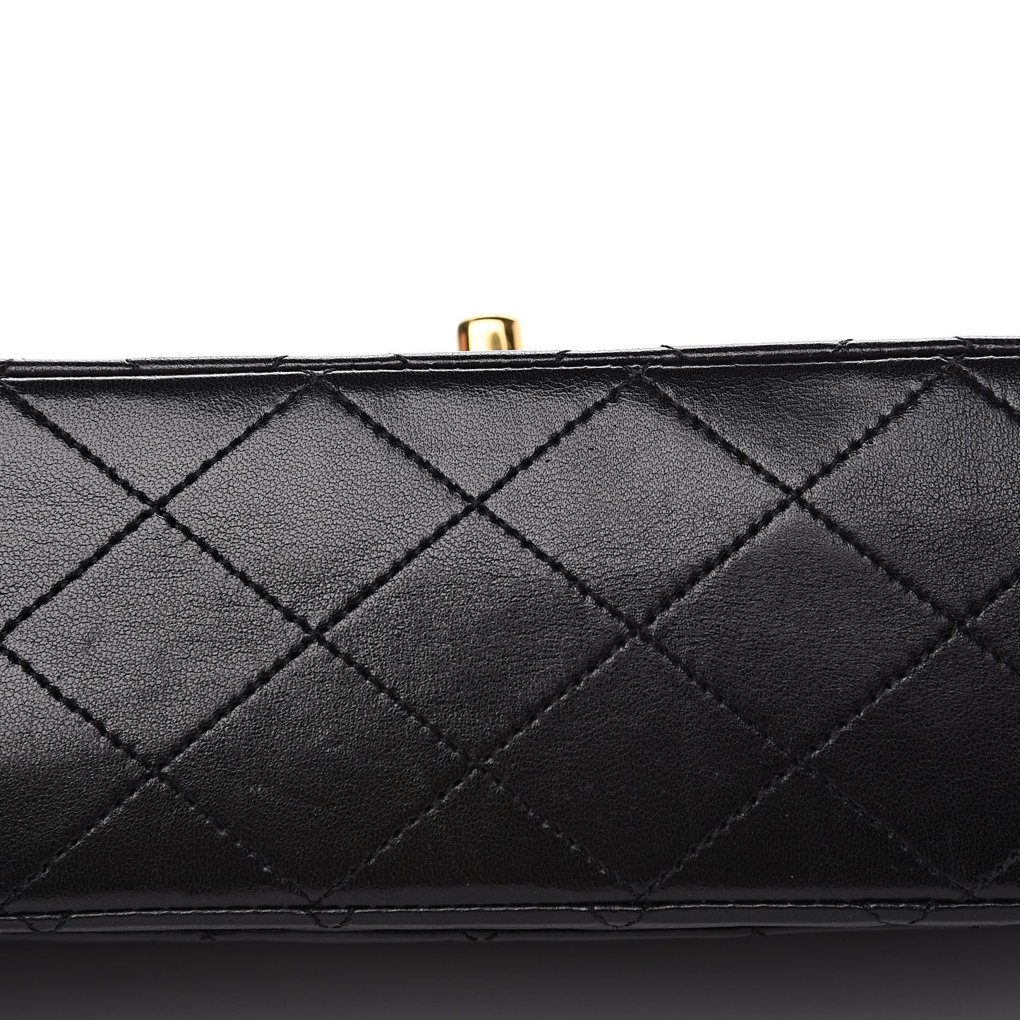 Lambskin Quilted Medium Double Flap Black