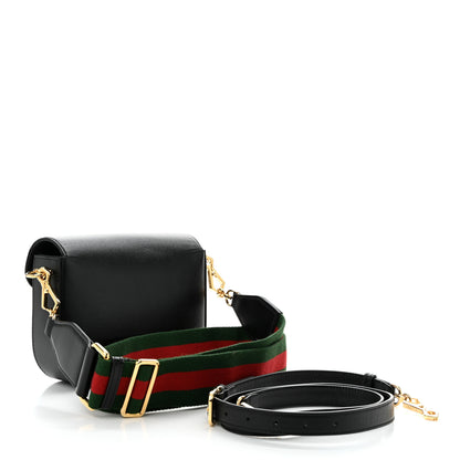 Gucci Azalea Calfskin Web Mini Horsebit 1955 Shoulder Bag Black 3 of 10