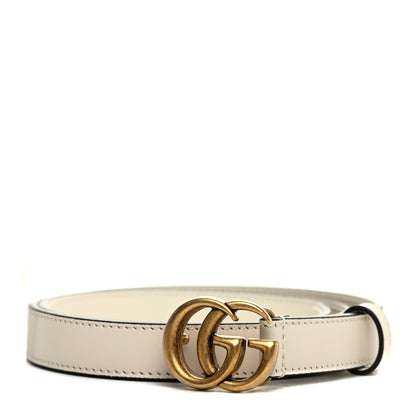 Gucci Calfskin Double G 20mm Belt 80 32 Mystic White 1 of 5
