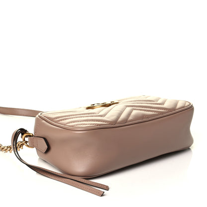 Gucci Calfskin Matelasse Small GG Marmont Chain Shoulder Bag Porcelain Rose 3 of 7