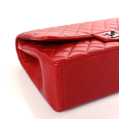 Chanel Lambskin Quilted Maxi Double Flap Red 8 of 9