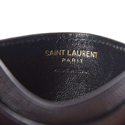 Saint Laurent Grain De Poudre Matelasse Chevron Monogram Credit Card Case Black 6 of 7