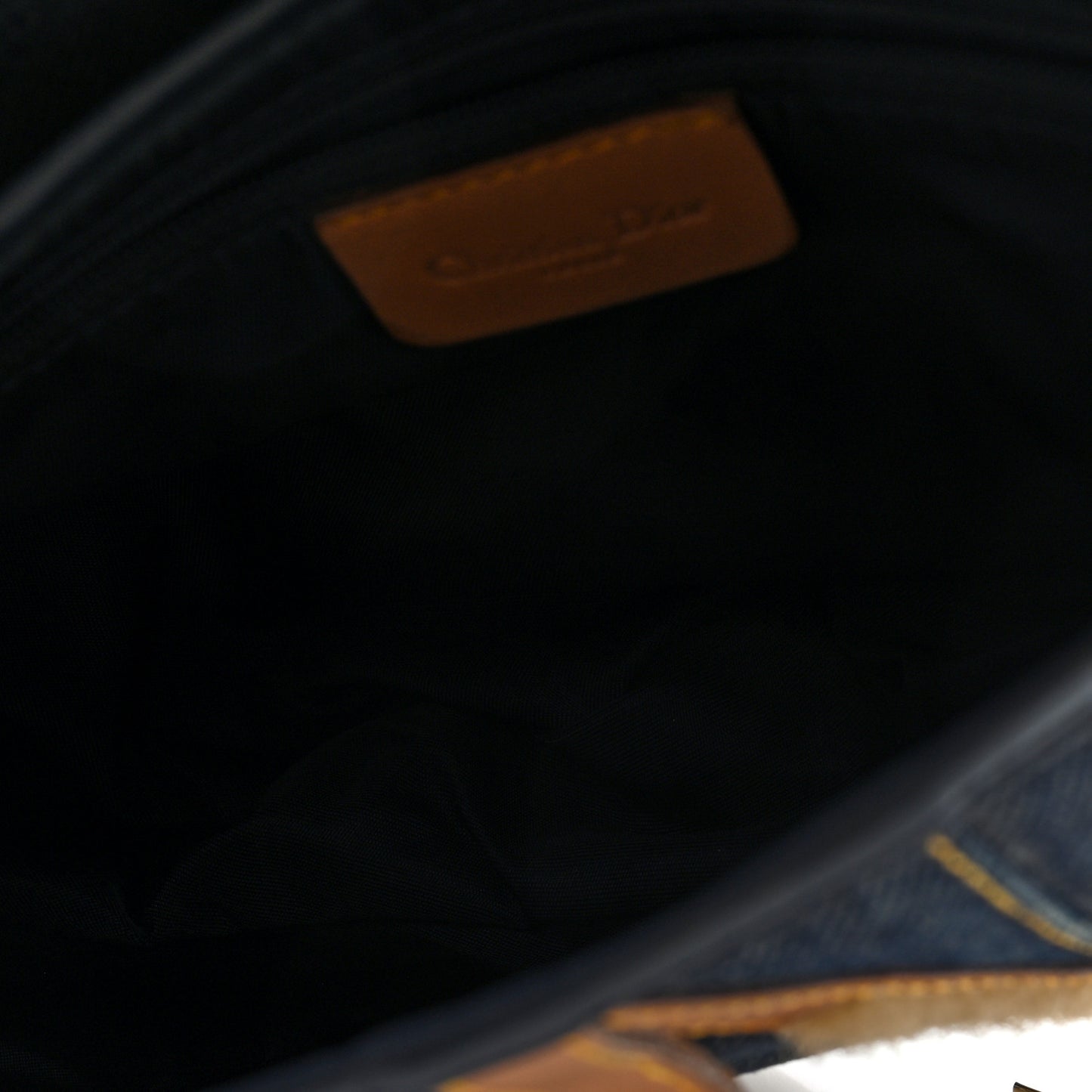 Denim Calfskin Saddle Bag Blue
