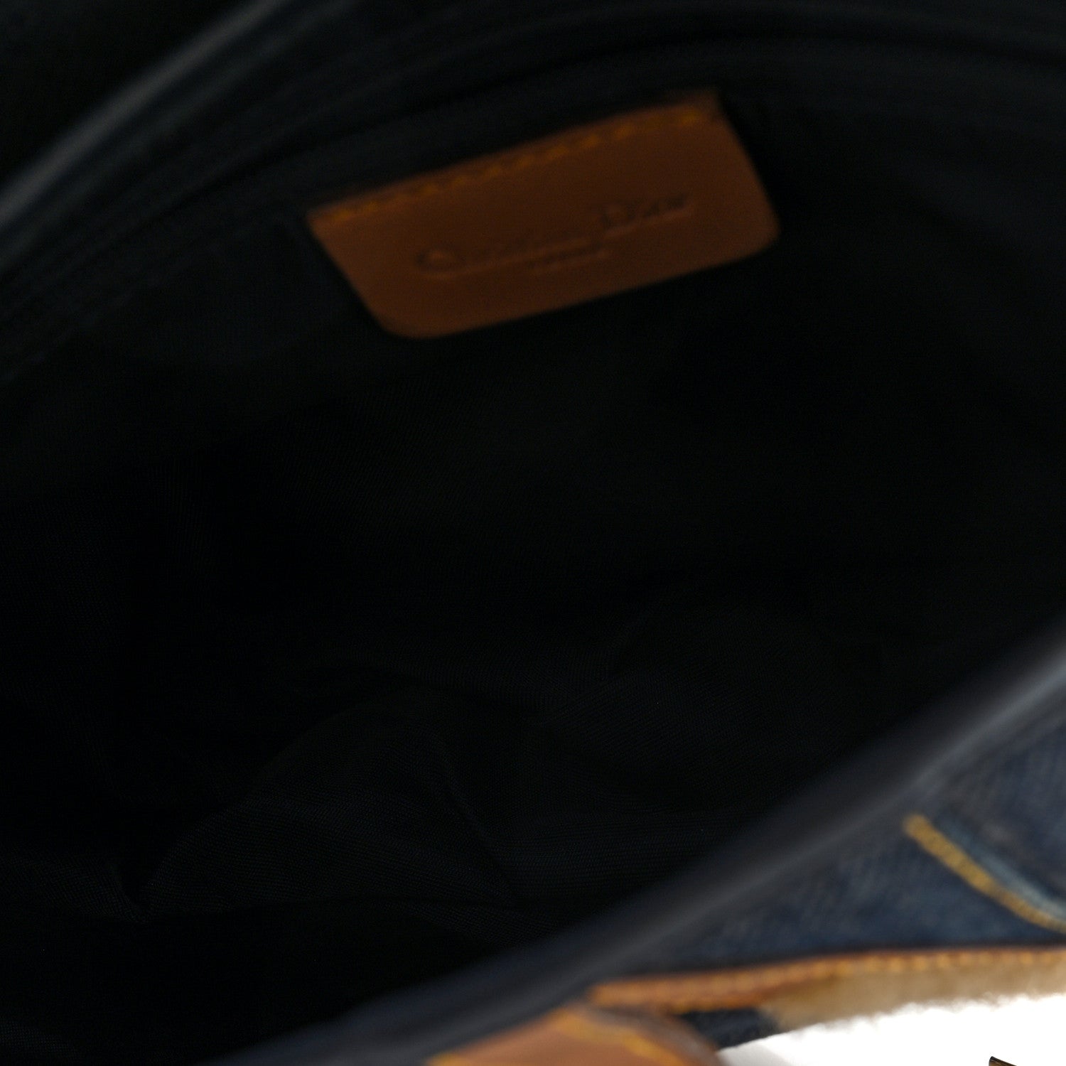 Christian Dior Denim Calfskin Saddle Bag Blue 5 of 10