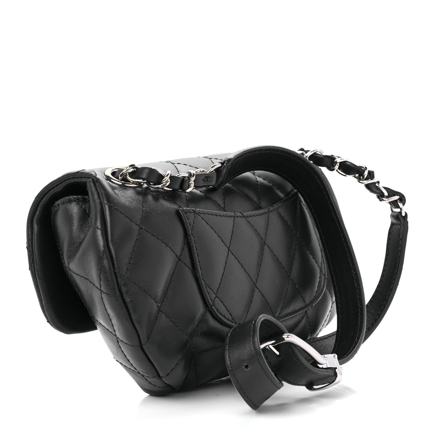 Chanel Calfskin Quilted CC Uniform Flap Belt Bag Black 3 of 13