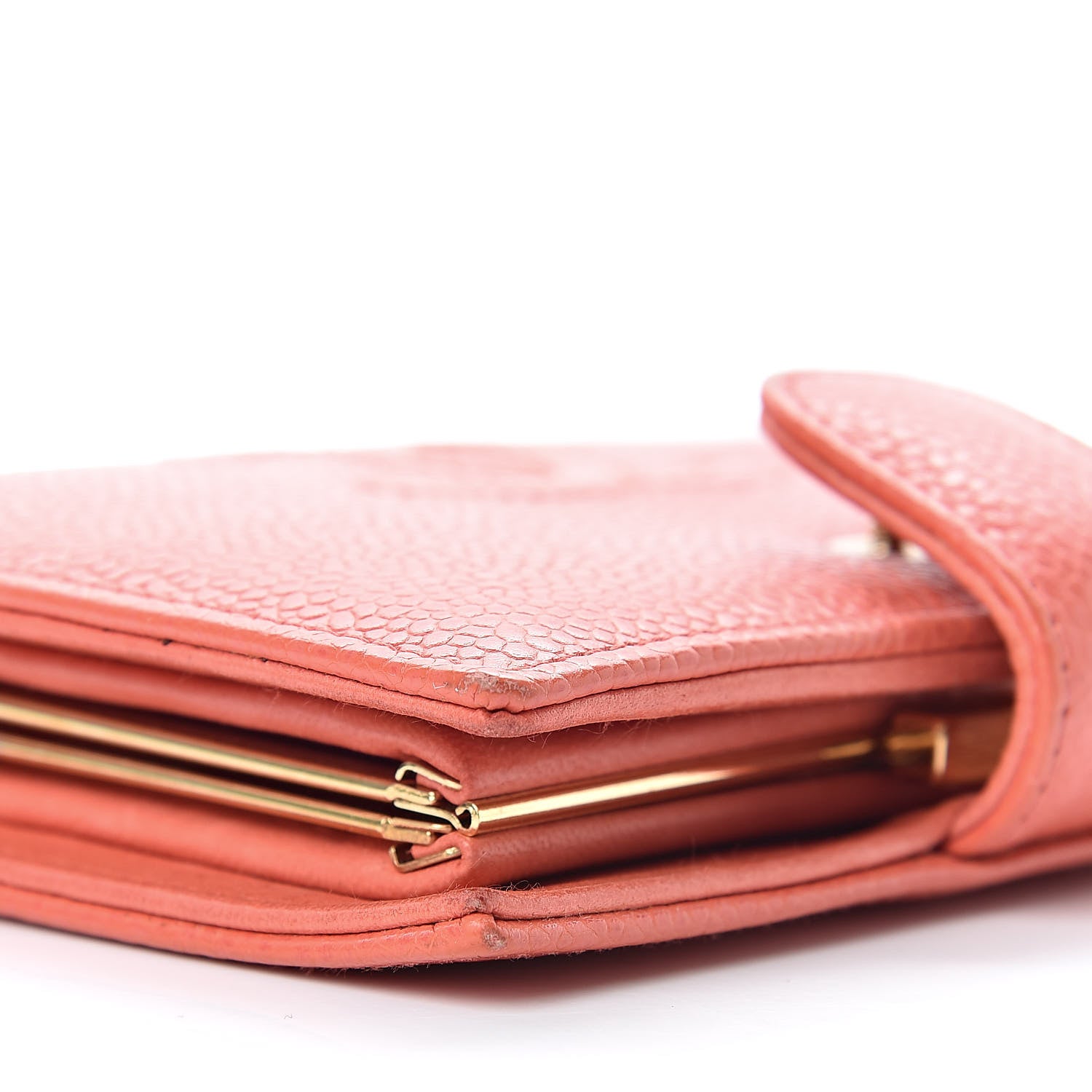 Chanel Caviar Timeless CC Zipped Pocket Wallet Light Red 15 of 17