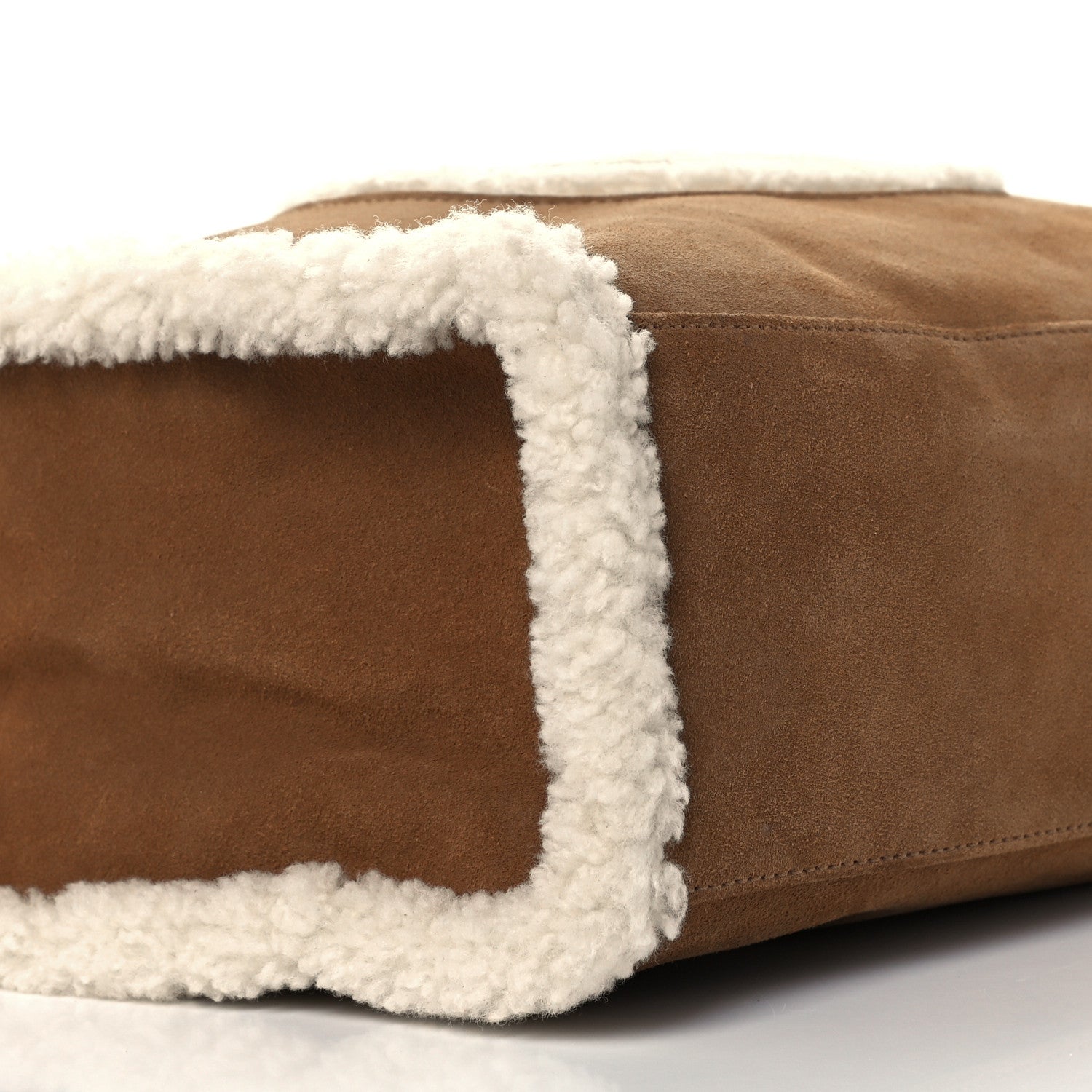 Telfar X UGG Suede Shearling Medium Shopping Bag Chestnut 12 of 13