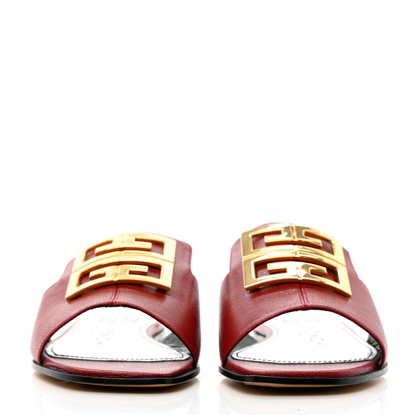 Grained Calfskin 4G Flat Sandals 35 Red Cherry