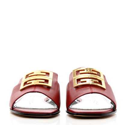 Givenchy Grained Calfskin 4G Flat Sandals 35 Red Cherry 2 of 13
