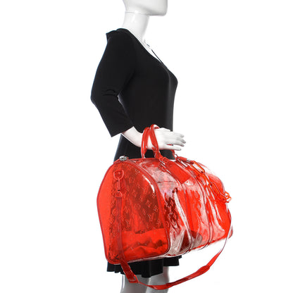 Louis Vuitton PVC Monogram Keepall Bandouliere 50 Grenadine Red 2 of 15