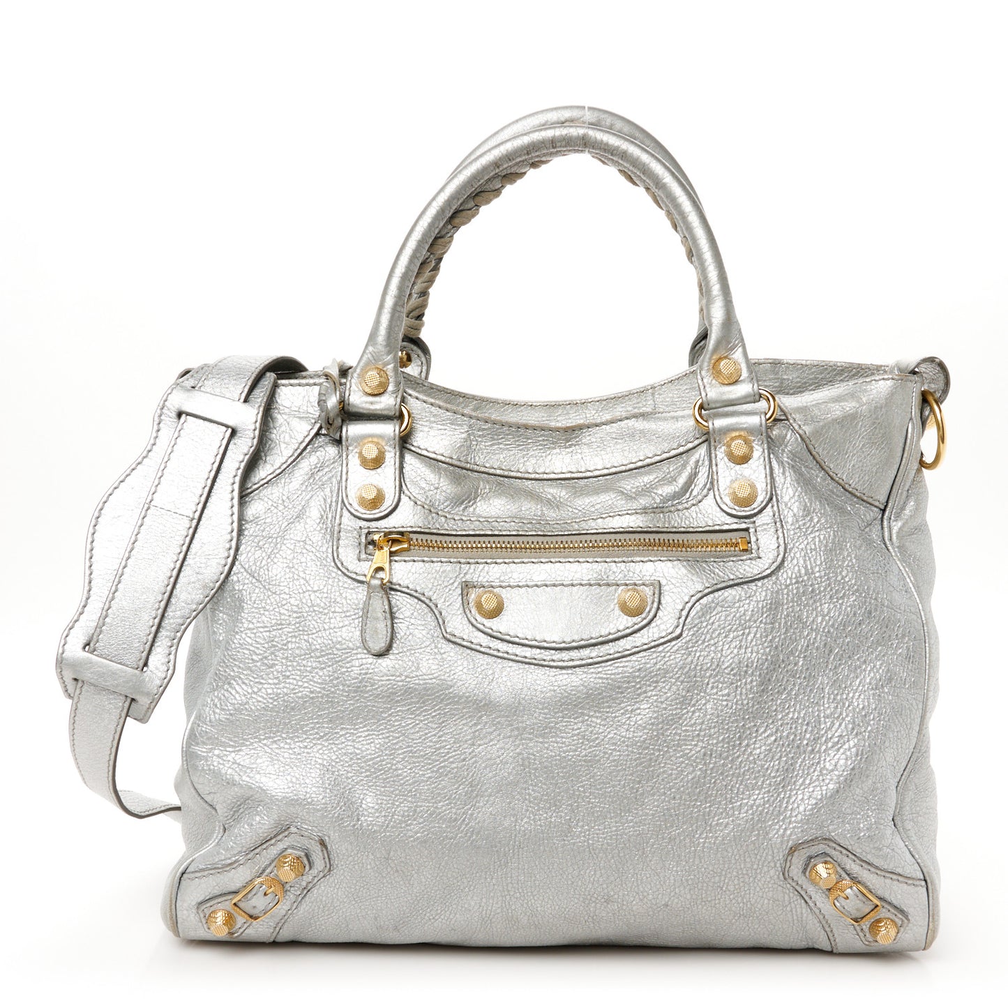 Metallic Agneau Giant 12 Gold Hardware Velo Gris Aluminum