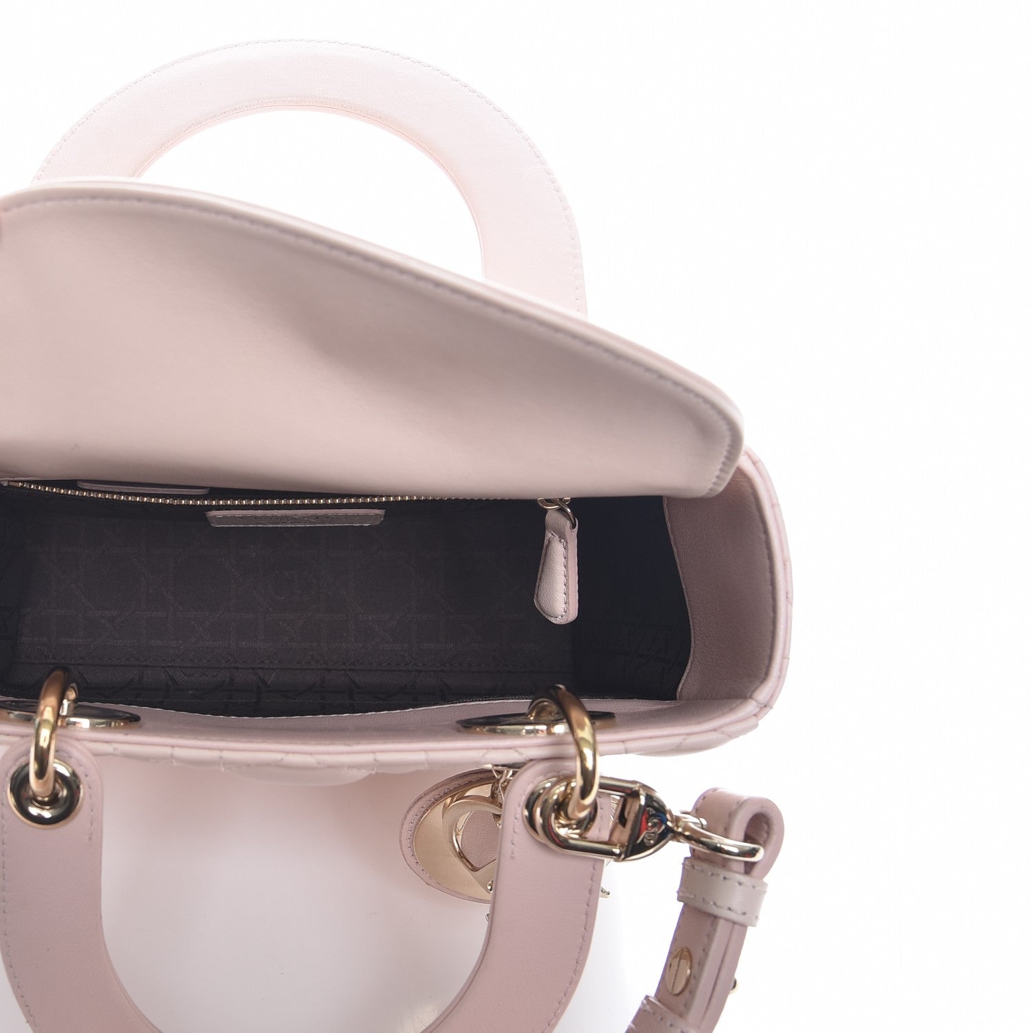 Christian Dior Lambskin Cannage Small Lucky Badges My Lady Dior Pink 6 of 11