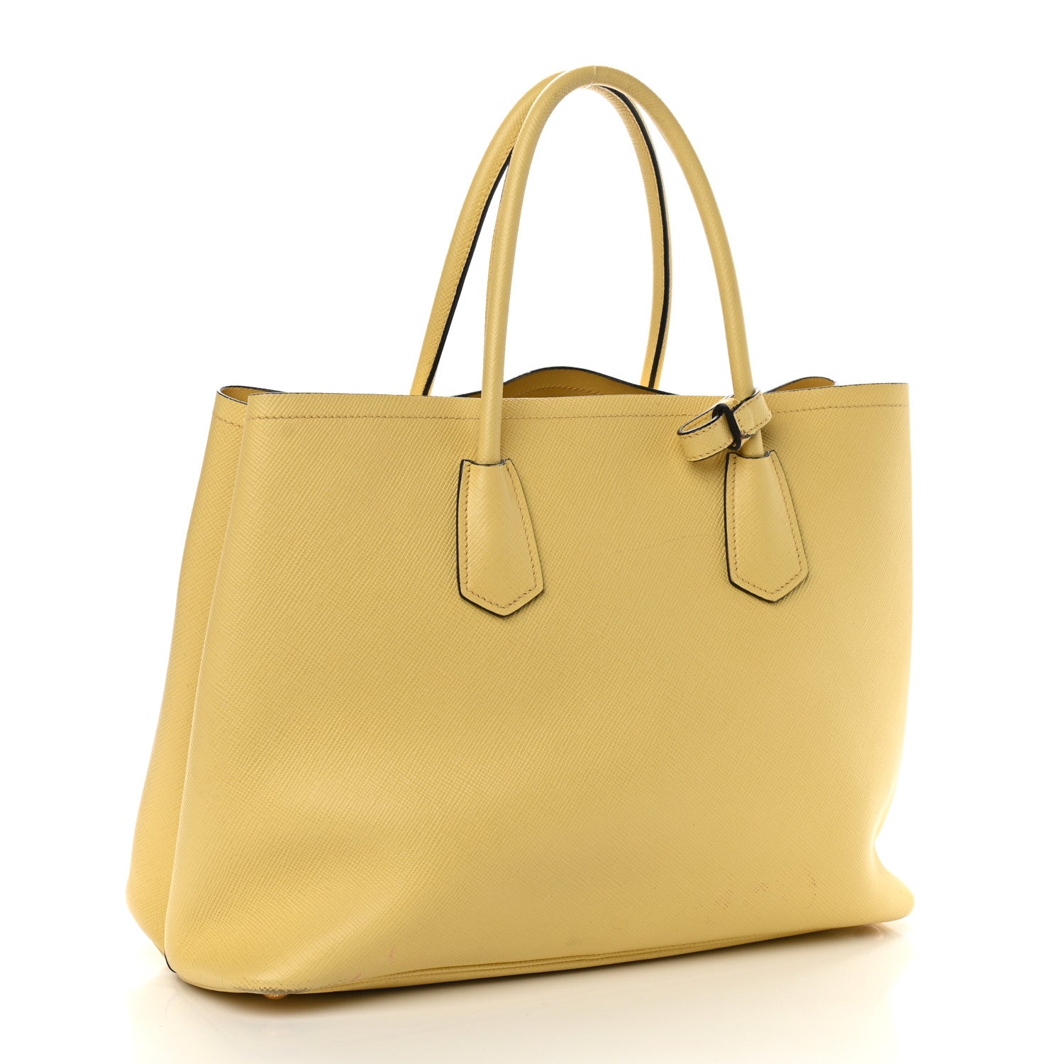Prada Saffiano Cuir Medium Double Bag Polline 2 of 7
