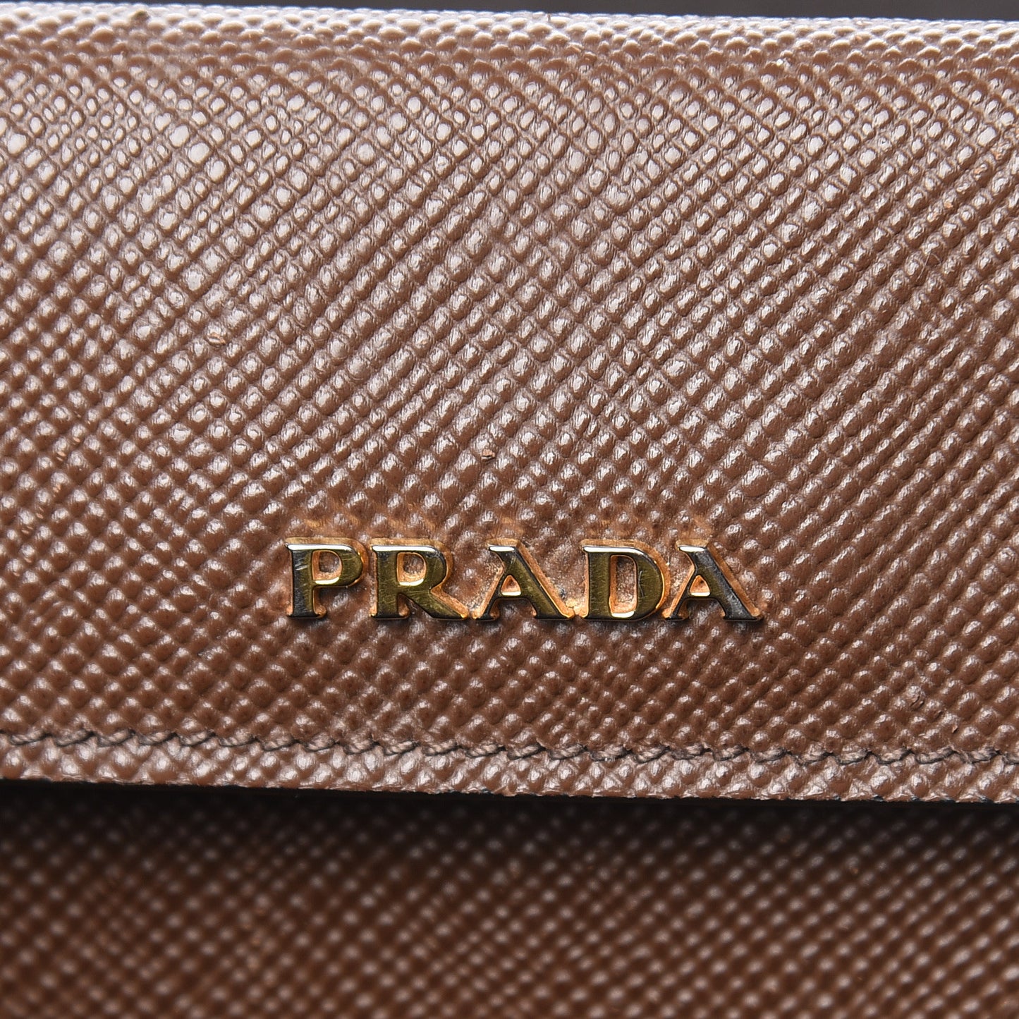 Saffiano Cuir Large Double Bag Cacao