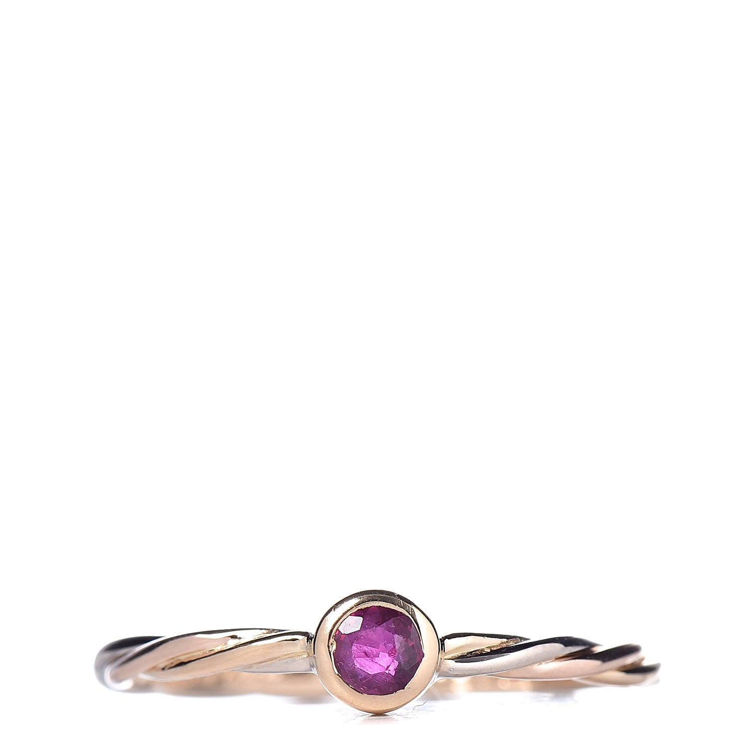 Cartier 18K Yellow Pink White Gold Ruby Cable Twist Ring 50 5 1 of 5