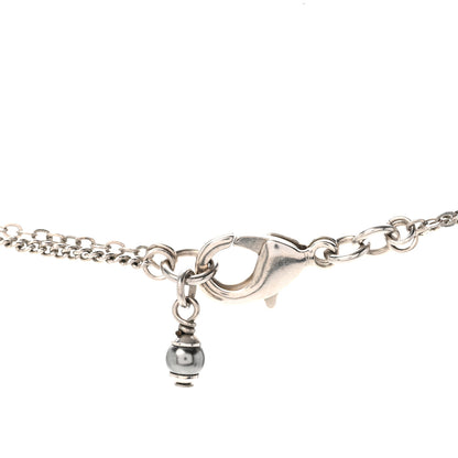 Chanel Crystal Pearl CC Multi Strand Pendant Necklace Silver 6 of 6