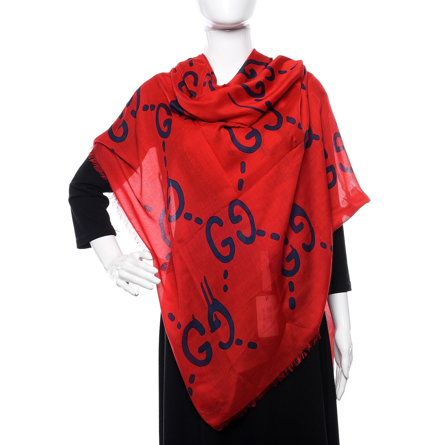 Modal Silk GG Writers Shawl Flame Blue