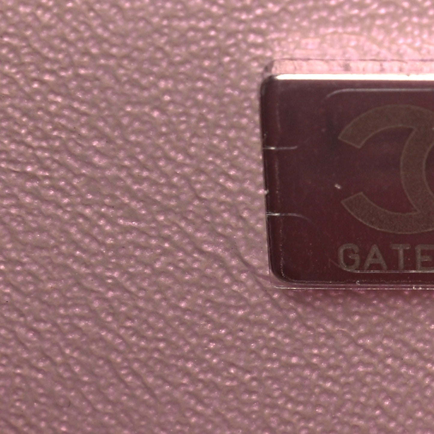 Iridescent Calfskin Quilted Mini Rectangular Flap Pink