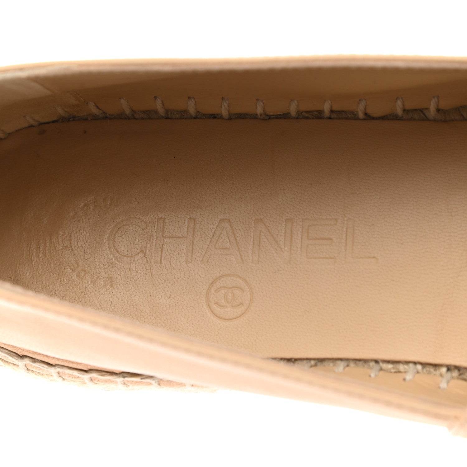 Chanel Lambskin CC Espadrilles 38 Beige Black 7 of 11