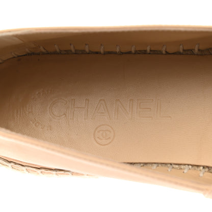 Chanel Lambskin CC Espadrilles 38 Beige Black 7 of 11