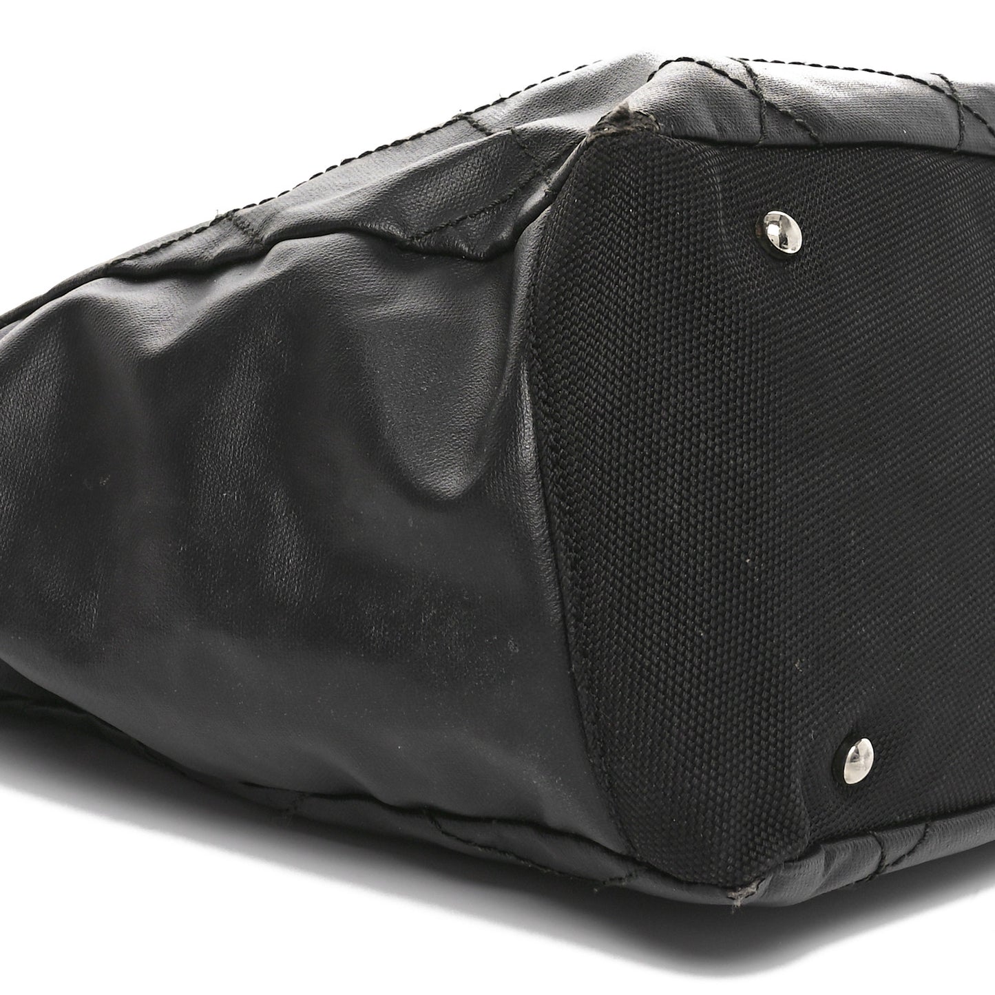 Coated Canvas Quilted Large Paris Biarritz Tote Black