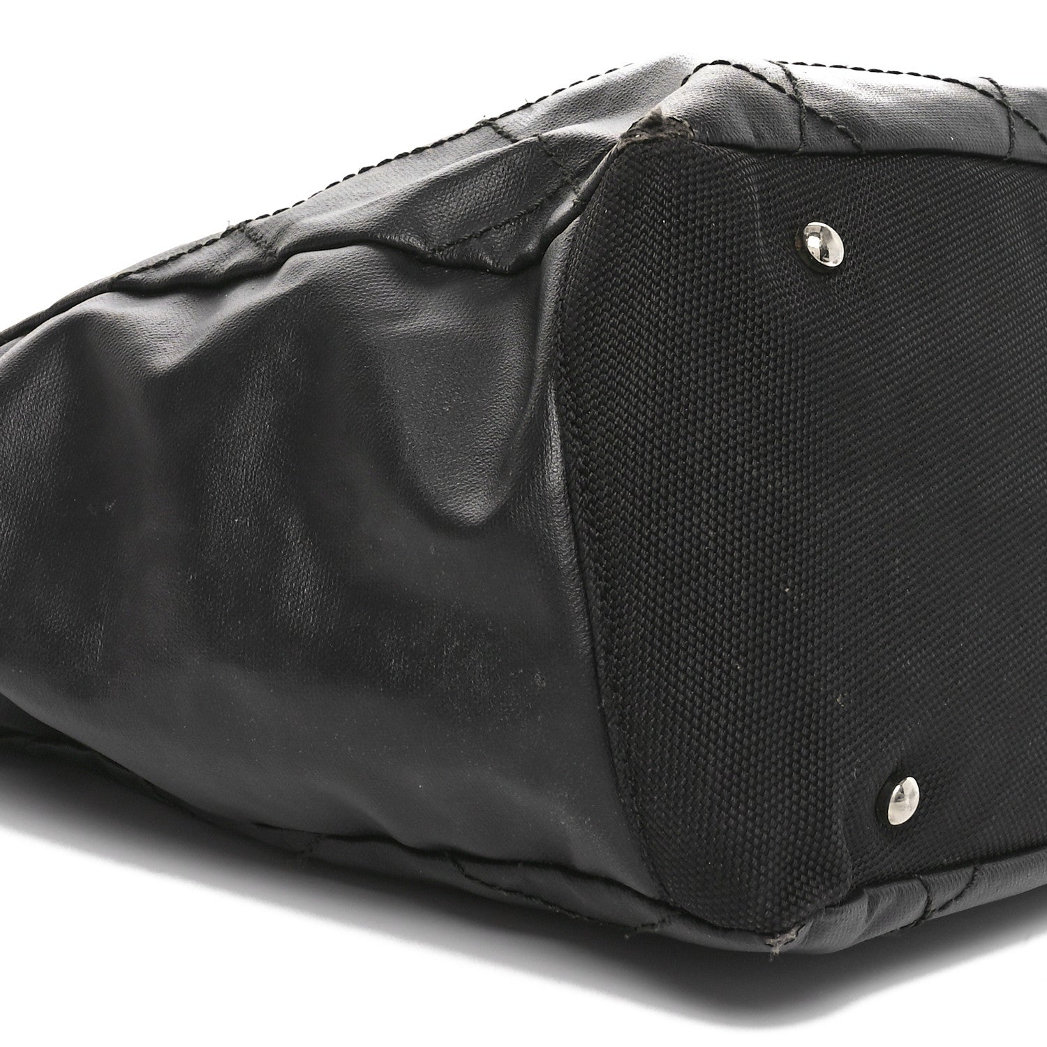 Chanel Coated Canvas Quilted Large Paris Biarritz Tote Black 9 of 10