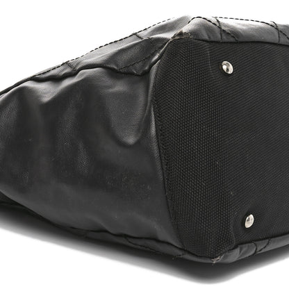 Chanel Coated Canvas Quilted Large Paris Biarritz Tote Black 9 of 10
