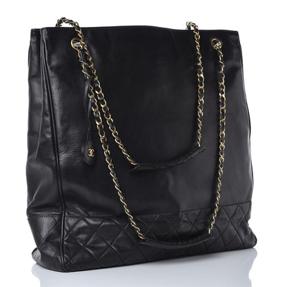 Chanel Lambskin Quilted Shopping Tote Black 3 of 11