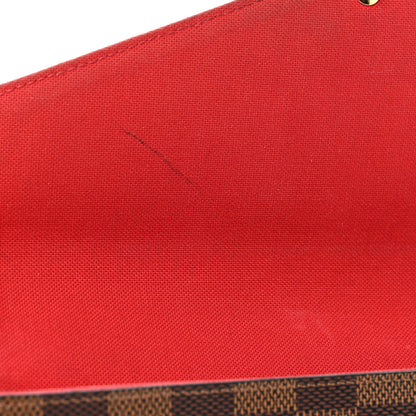 Louis Vuitton Damier Ebene Pochette Felicie Chain Wallet 12 of 14