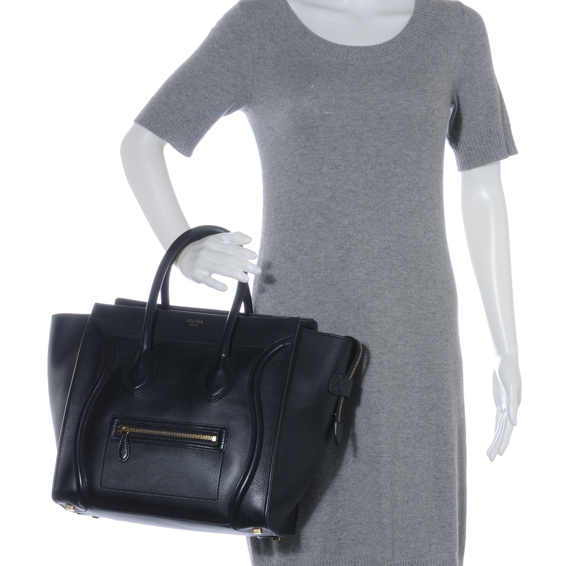 Celine Smooth Calfskin Mini Luggage Black 2 of 8
