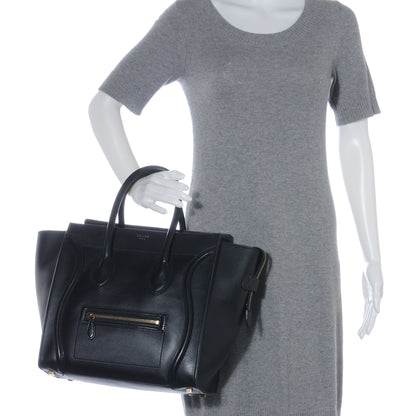 Celine Smooth Calfskin Mini Luggage Black 2 of 8