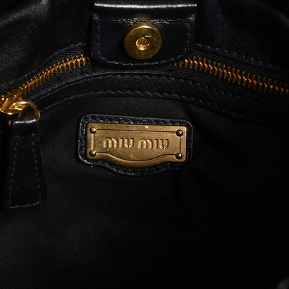 Miu Miu Vernice Patent Gathered Tote Black 6 of 8