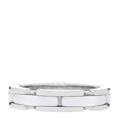 Chanel 18K White Gold Ceramic Diamond Slim Ultra Ring 48 4.5 White 3 of 6