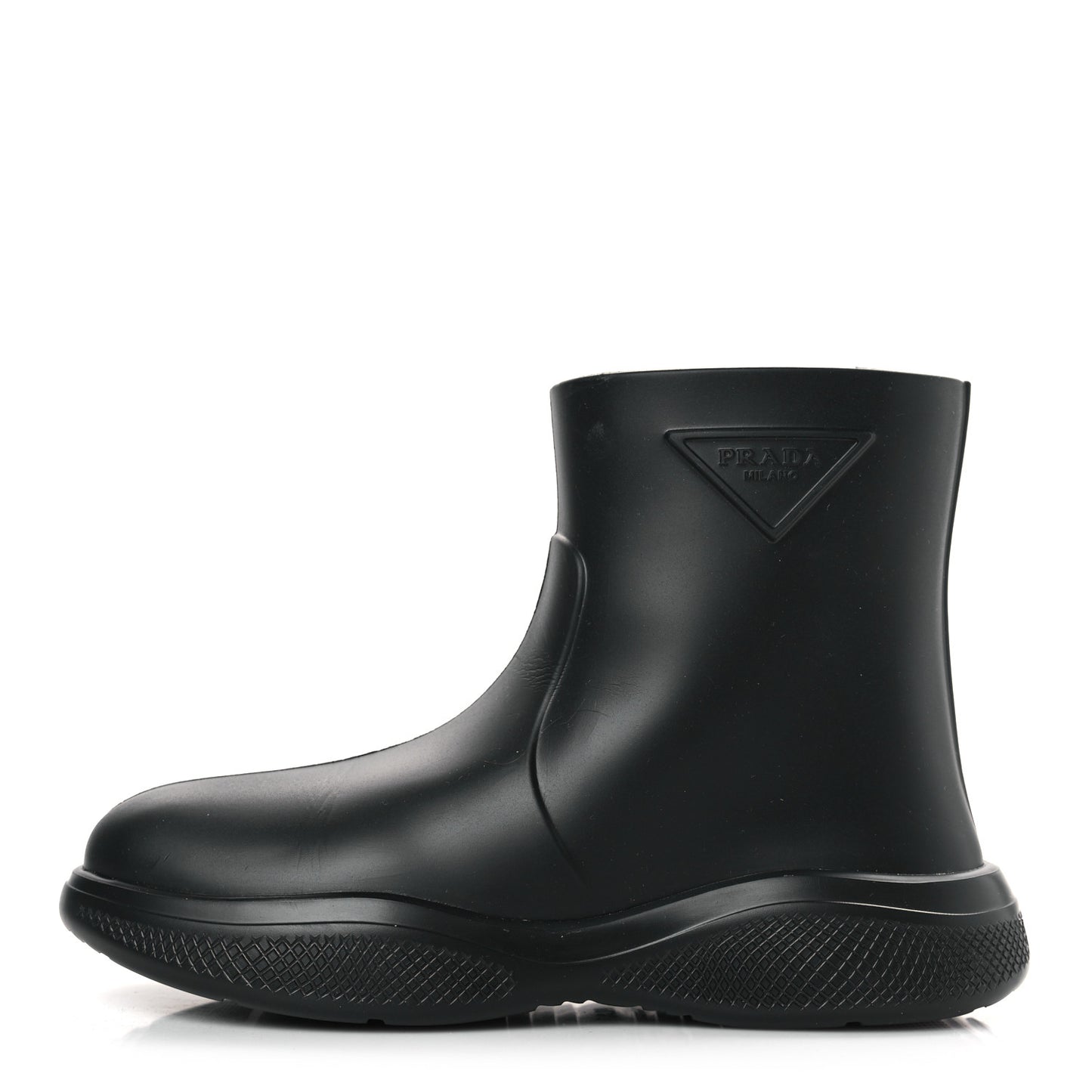 Soft Mellow Rubber Triangle Logo Embossed Womens 25mm Booties 37 Black