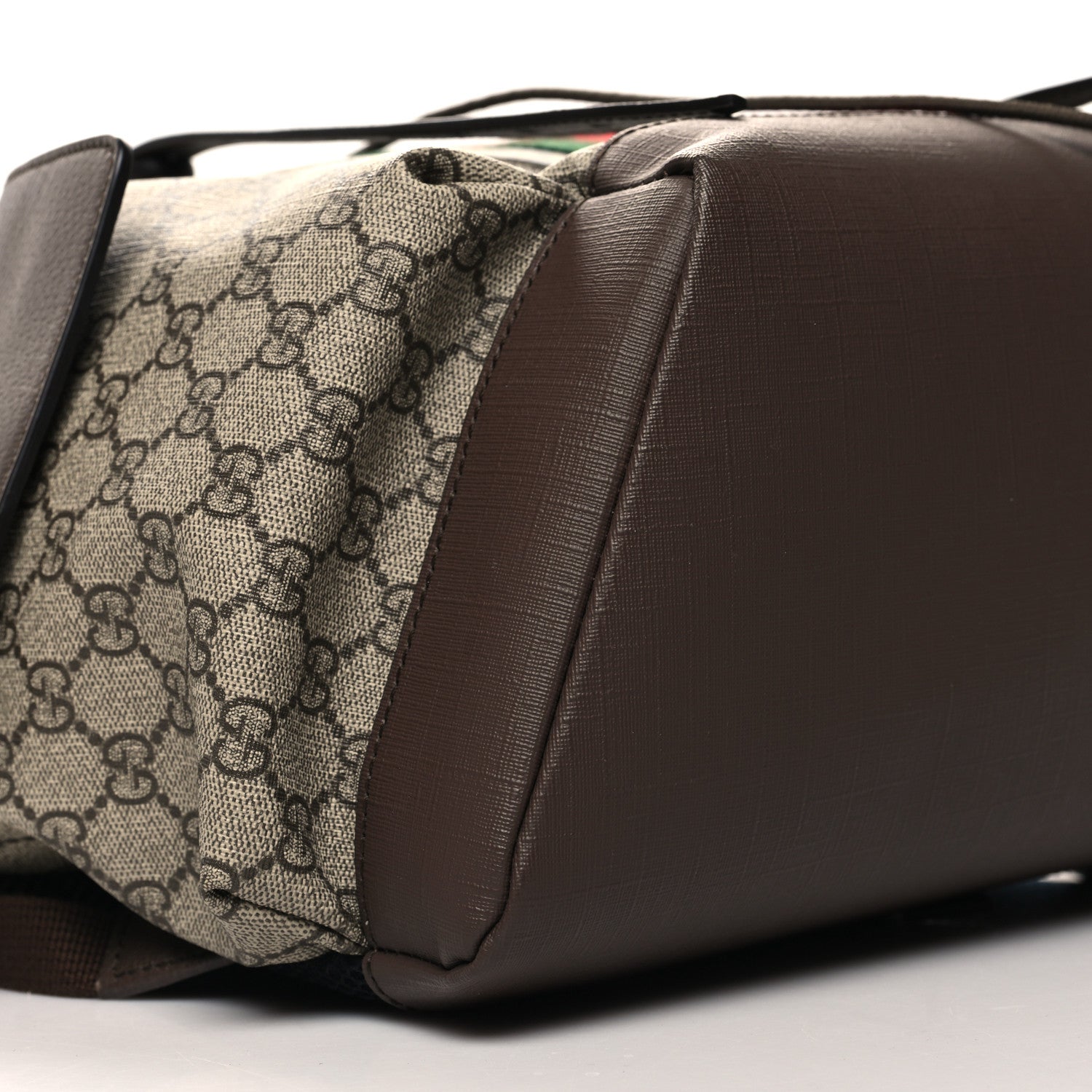 Gucci GG Supreme Monogram Medium Ophidia Double Buckle Backpack Brown 9 of 10