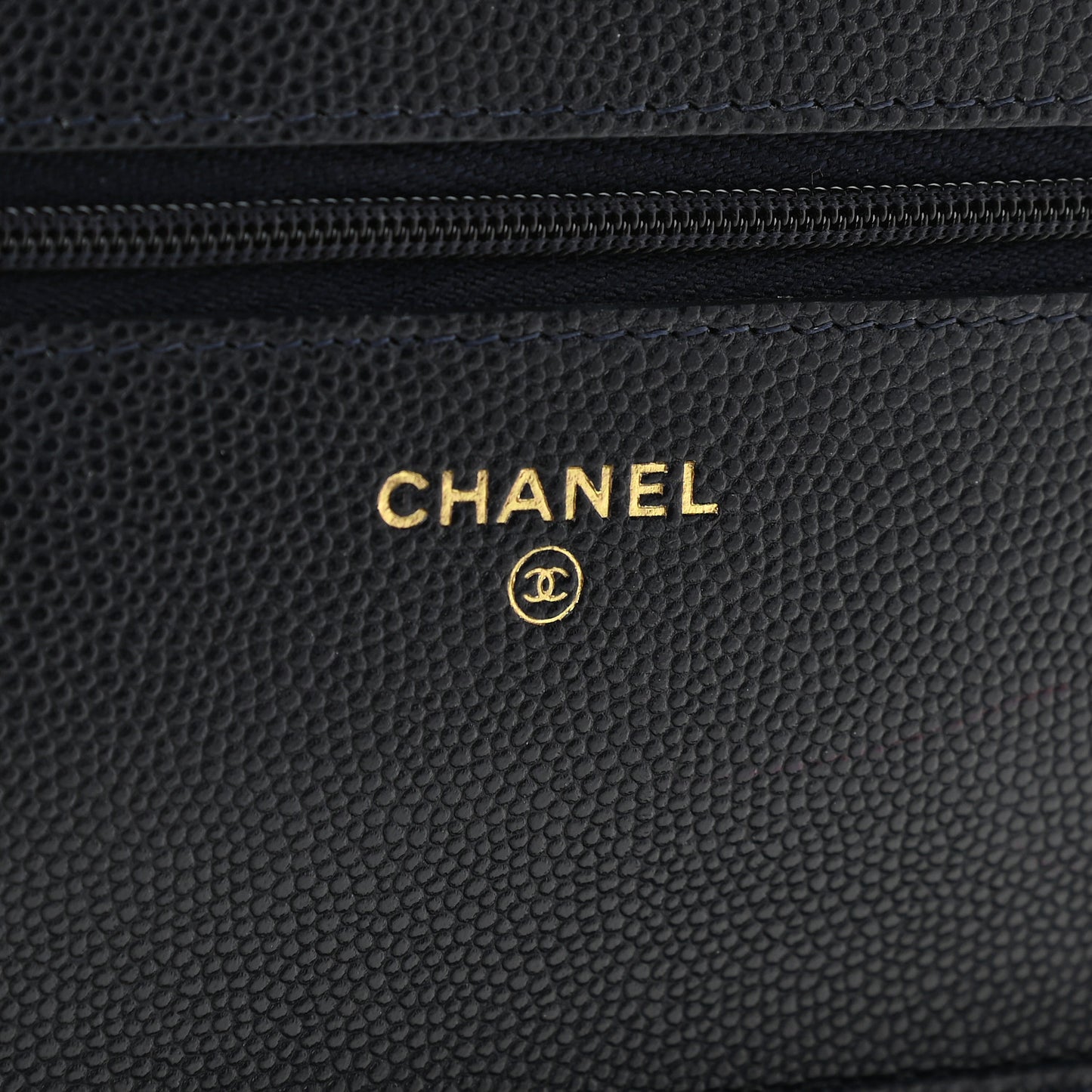 Caviar Quilted Wallet On Chain WOC Navy Blue