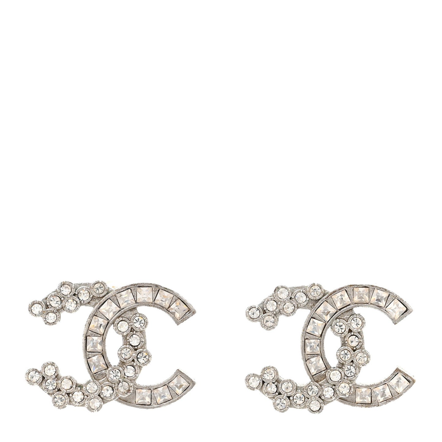 Crystal CC Earrings Silver