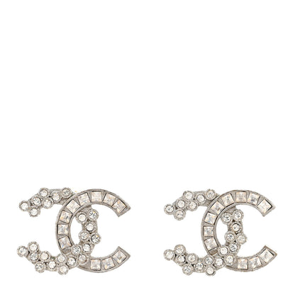 Chanel Crystal CC Earrings Silver 1 of 5