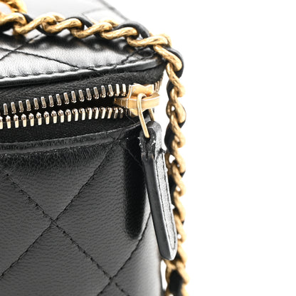 Chanel Lambskin Quilted Small CC Dynasty Vanity Case With Chain Black 19 of 19