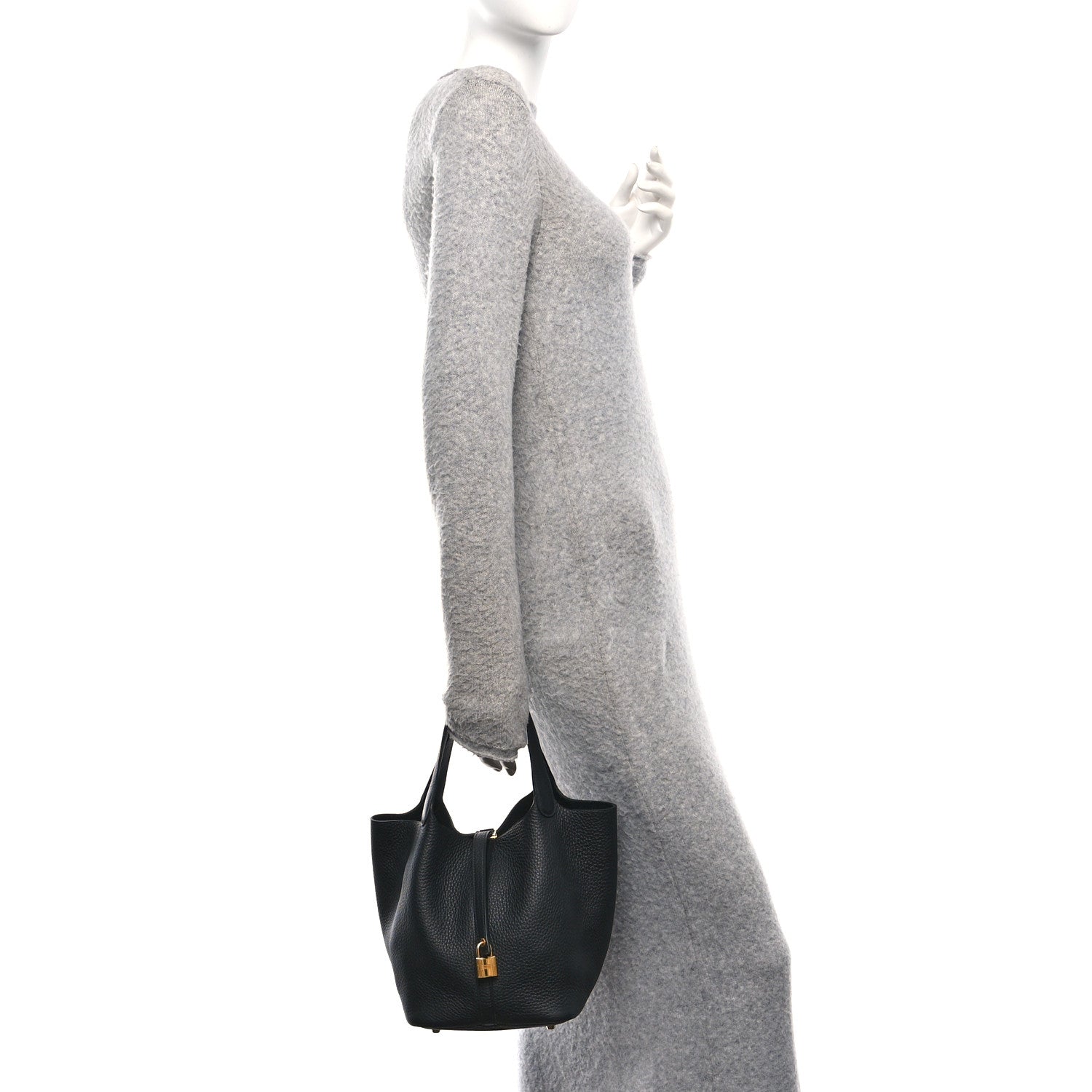 Hermes Taurillon Clemence Picotin Lock 22 MM Black 2 of 10