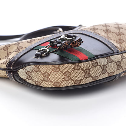 Gucci Monogram Horsebit Tassel Messenger Bag Dark Brown 9 of 10