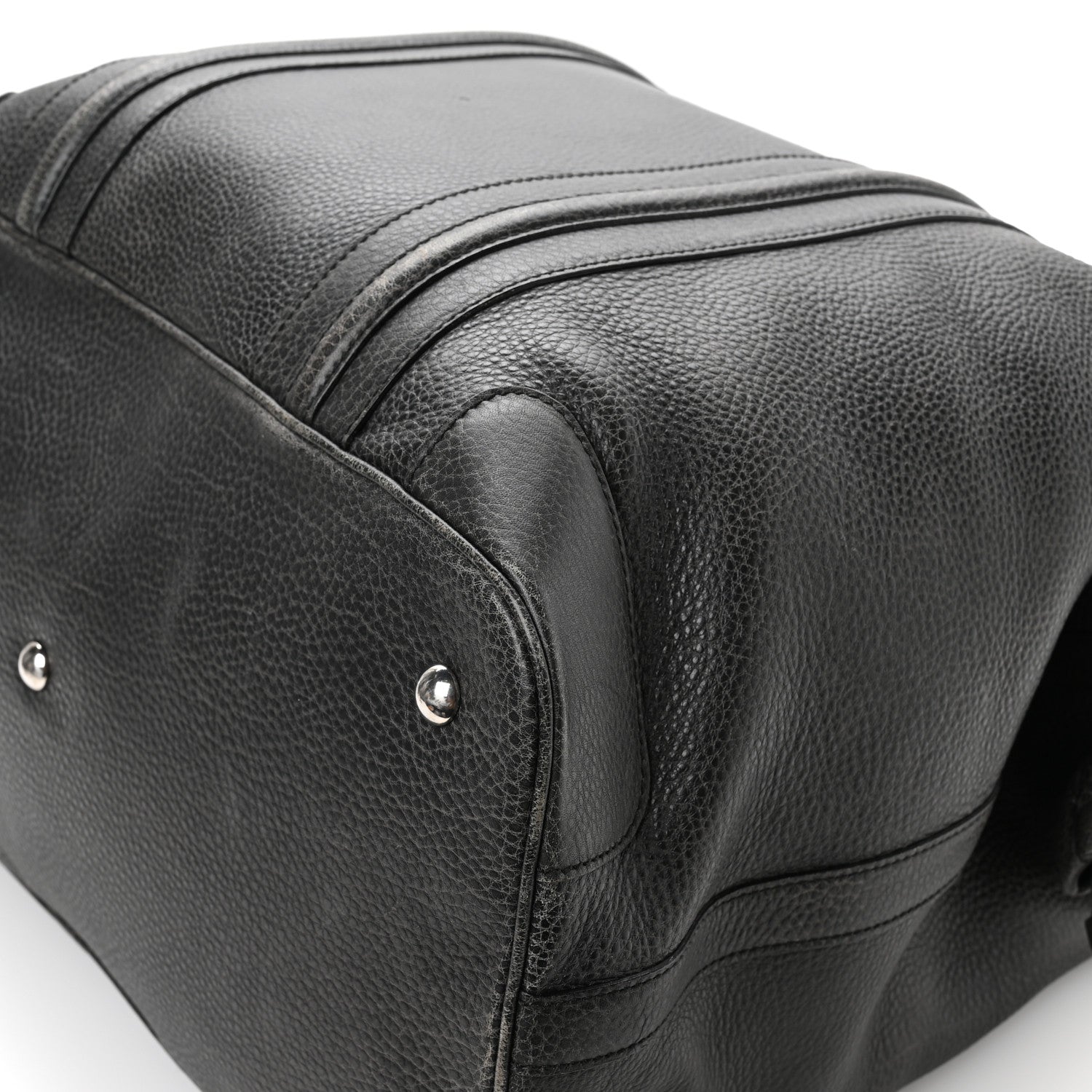 Gucci Pebbled Calfskin Carry On Duffle Grey 10 of 13