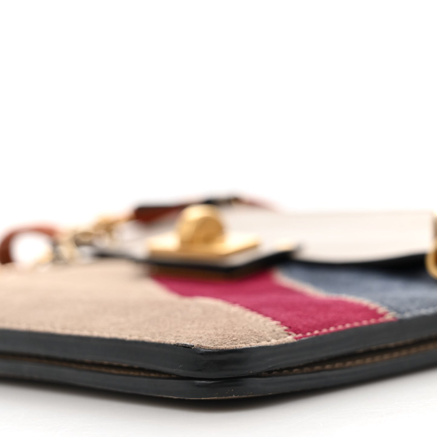 Calfskin Suede Small Jane Fringe Bag Motty Grey Multicolor