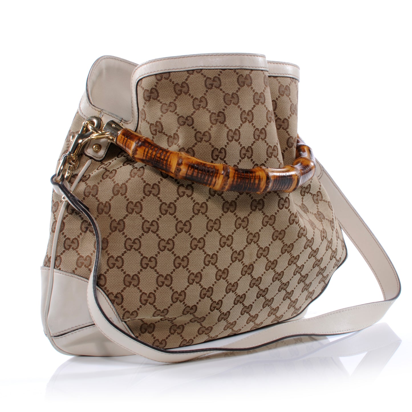 Monogram Bamboo Peggy Top Handle Bag White