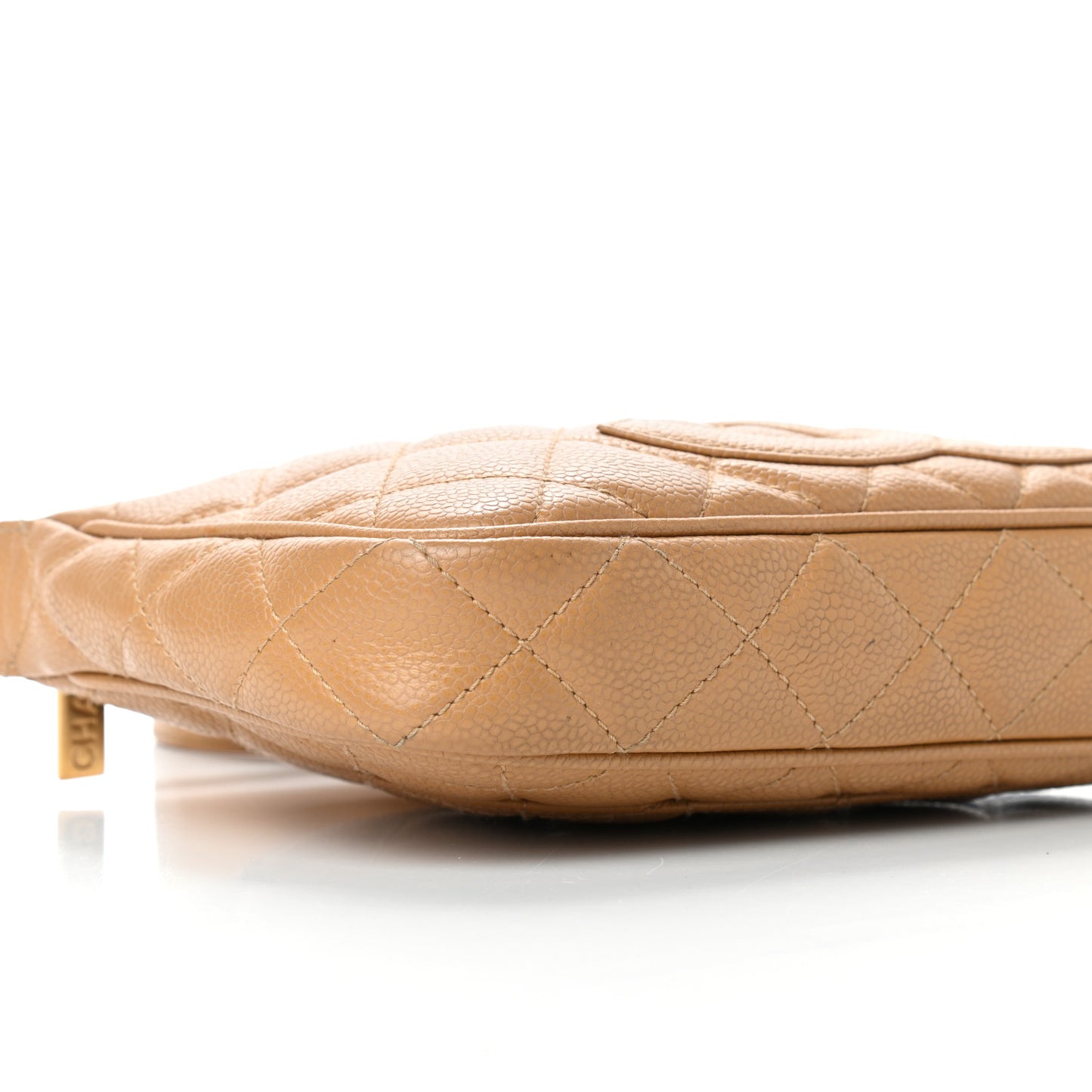 Caviar Quilted Timeless CC Shoulder Bag Beige