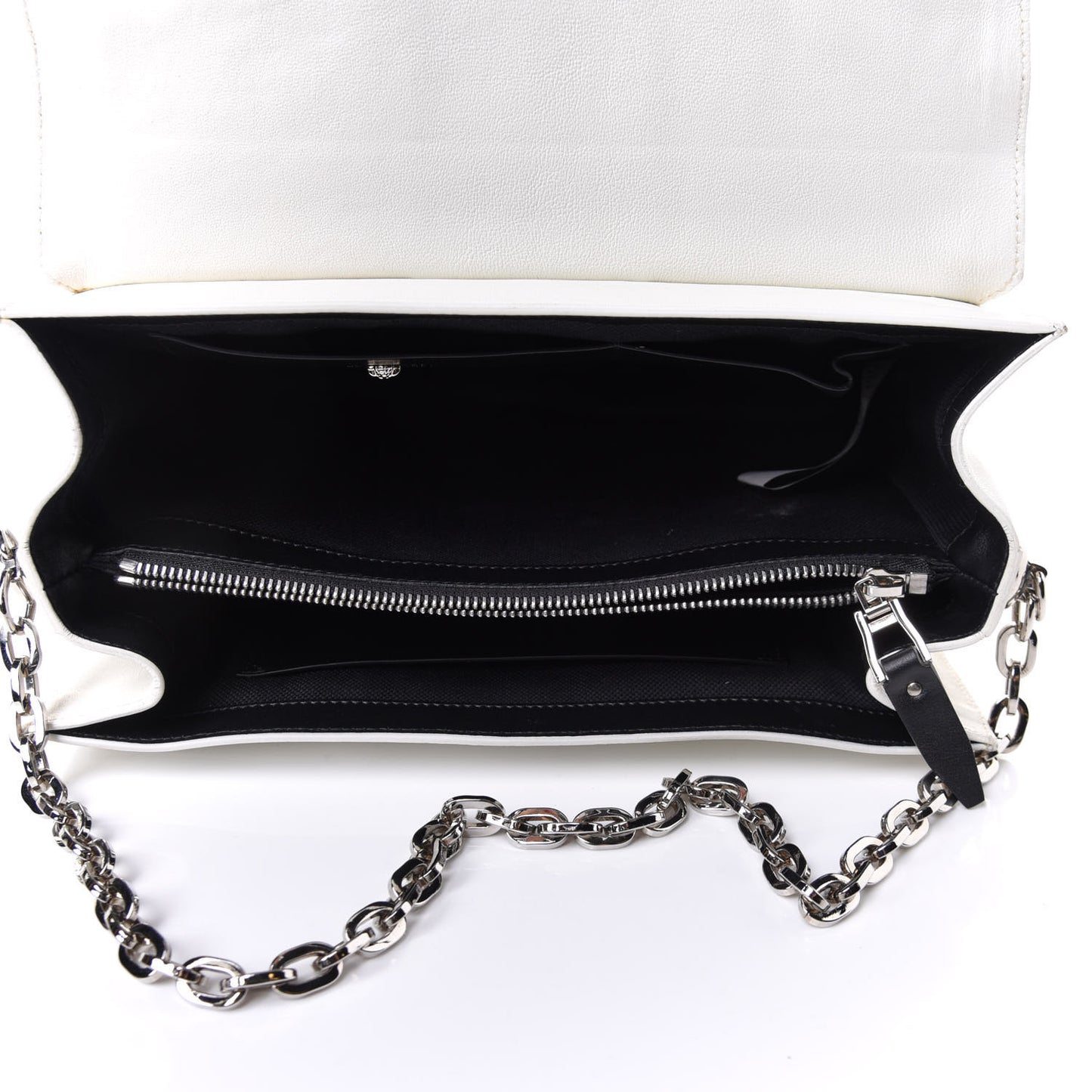 Goatskin Large Stardvst Shoulder Bag White Black