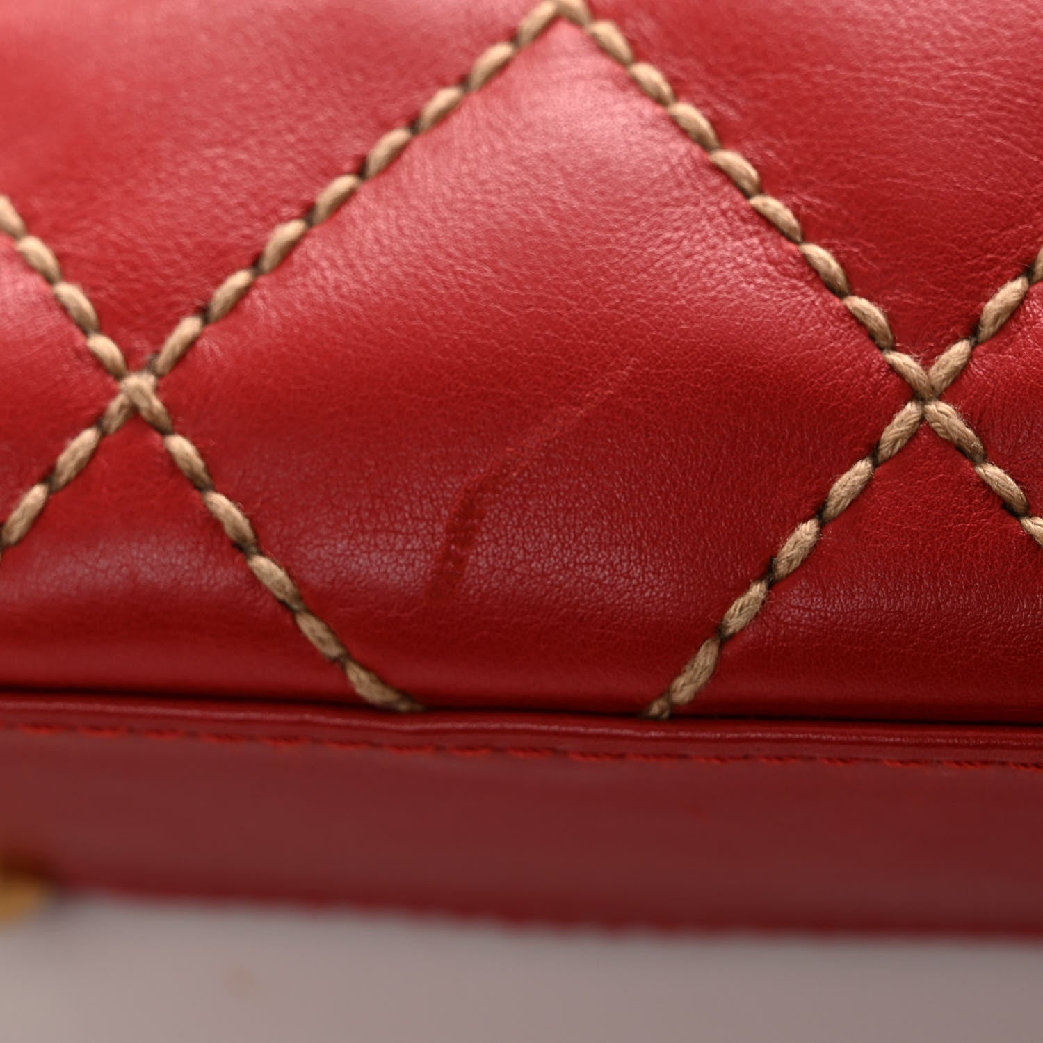 Chanel Calfskin Wild Stitch Tote Red 14 of 16
