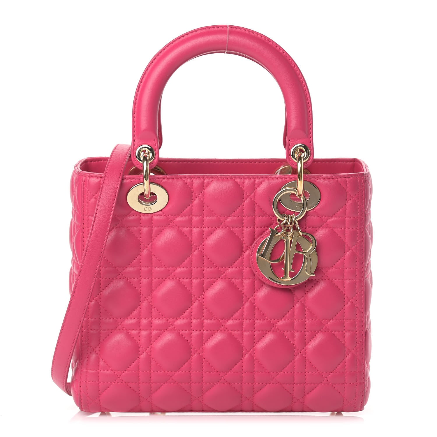 Christian Dior Lambskin Cannage Medium Lady Dior Pink 1 of 16