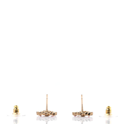 Chanel Pearl Crystal CC Heart Earrings Gold Multicolor 4 of 4