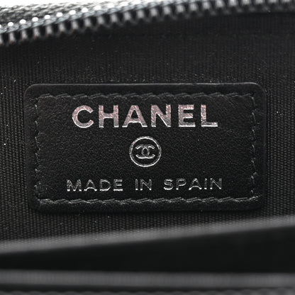 Chanel Caviar Quilted Boy Zip Around Coin Purse Wallet Black 6 of 8
